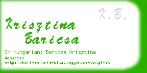 krisztina baricsa business card